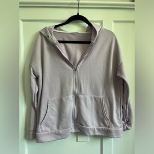 Romwe Light Purple Women’s Zip Up Sweatshirt